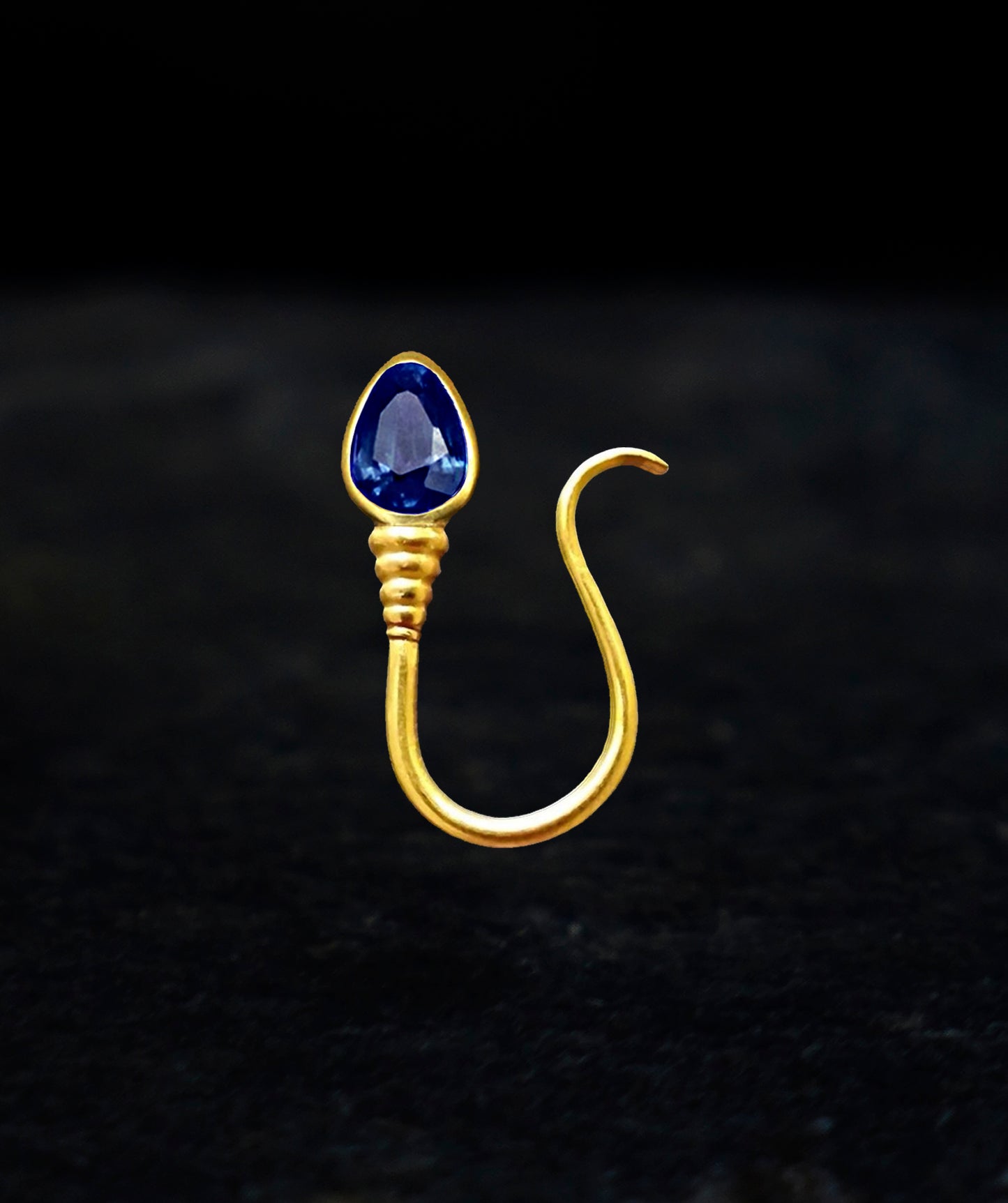« I AM FREE » PIERCING - Yellow Gold - Blue Sapphire