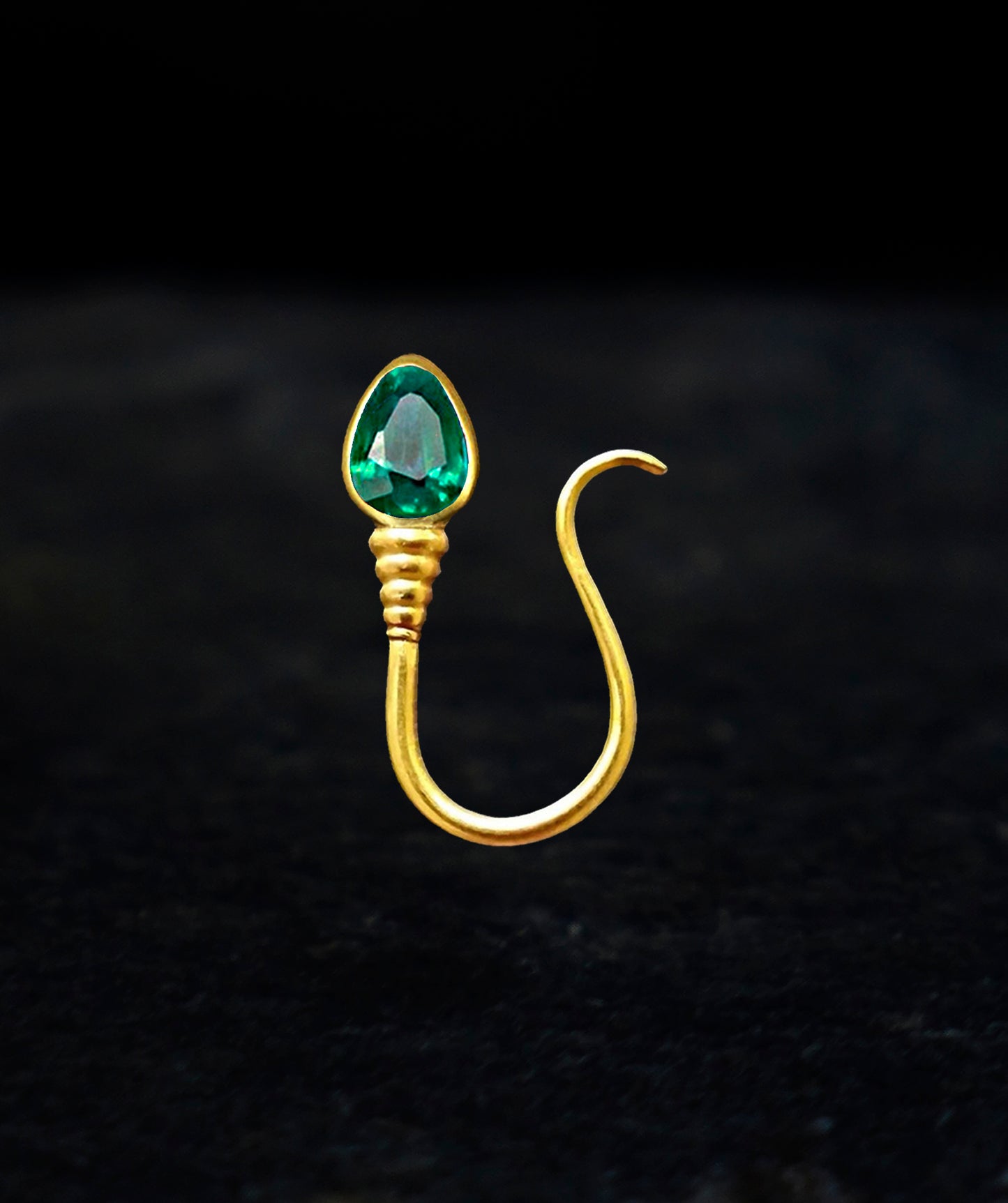 « I AM FREE » PIERCING - Yellow Gold - Emerald