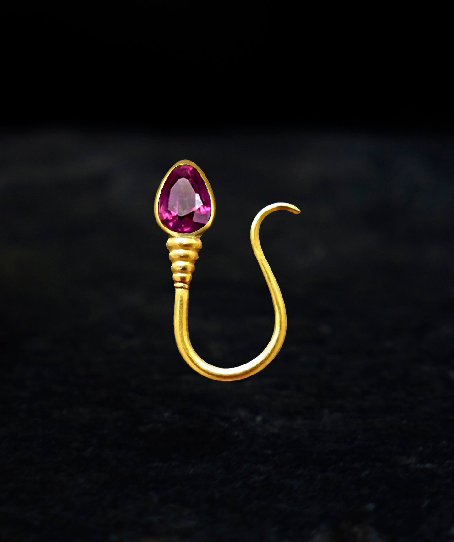 « I AM FREE » PIERCING - Yellow Gold - Ruby