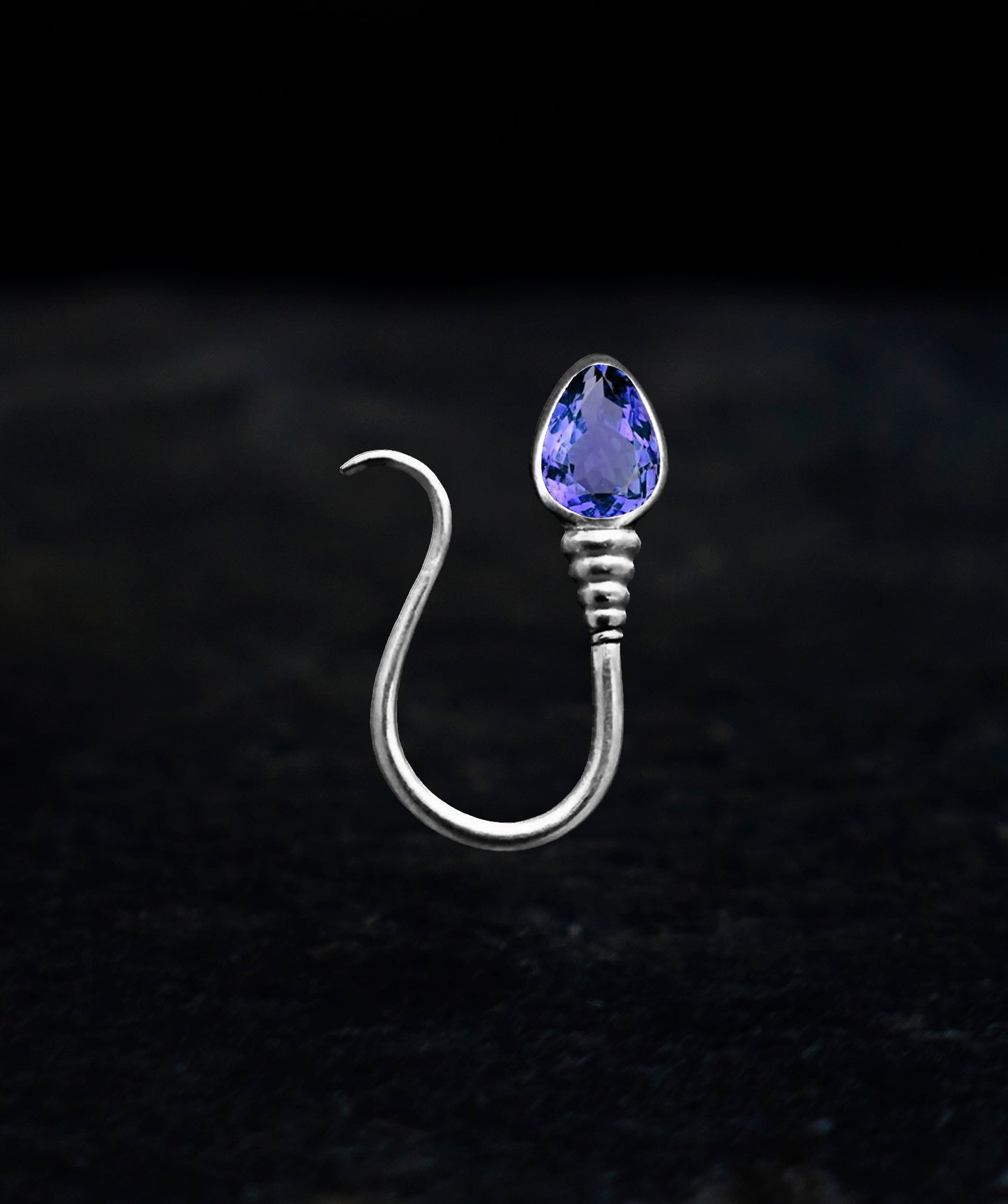 « I AM FREE » PIERCING - White Gold - Tanzanite