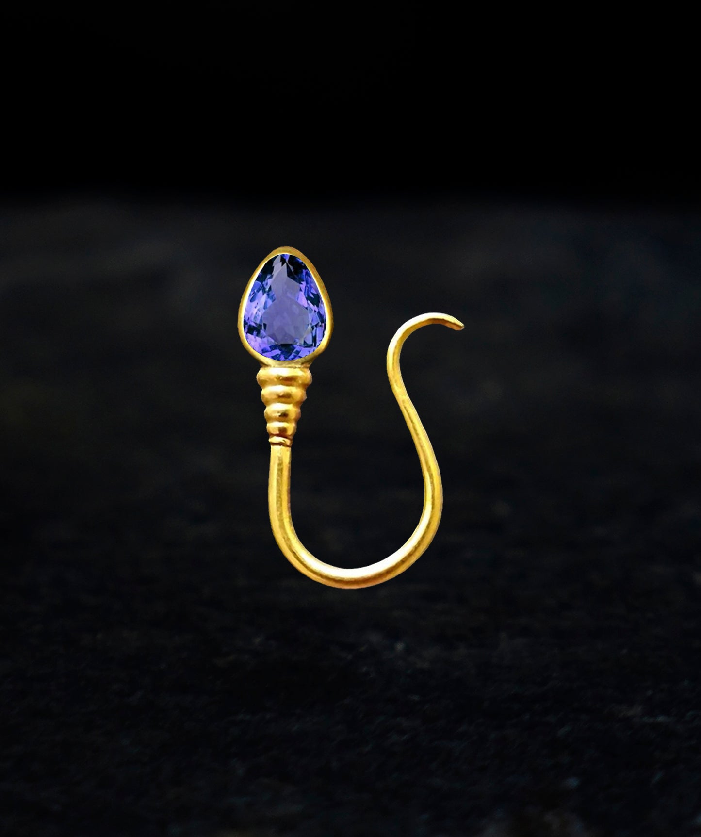 « I AM FREE » PIERCING - Yellow Gold - Tanzanite