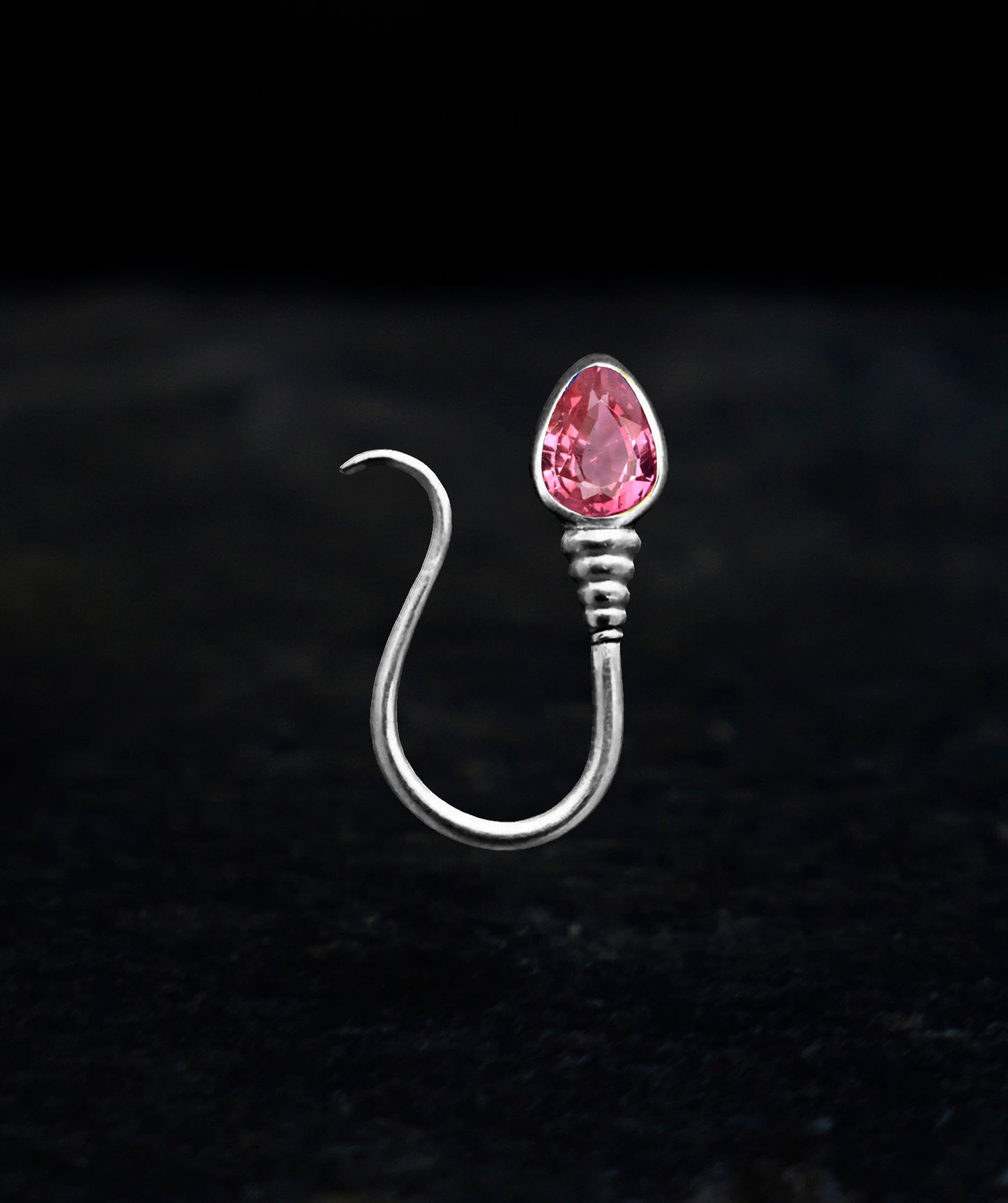 « I AM FREE » PIERCING - White Gold - Tourmaline