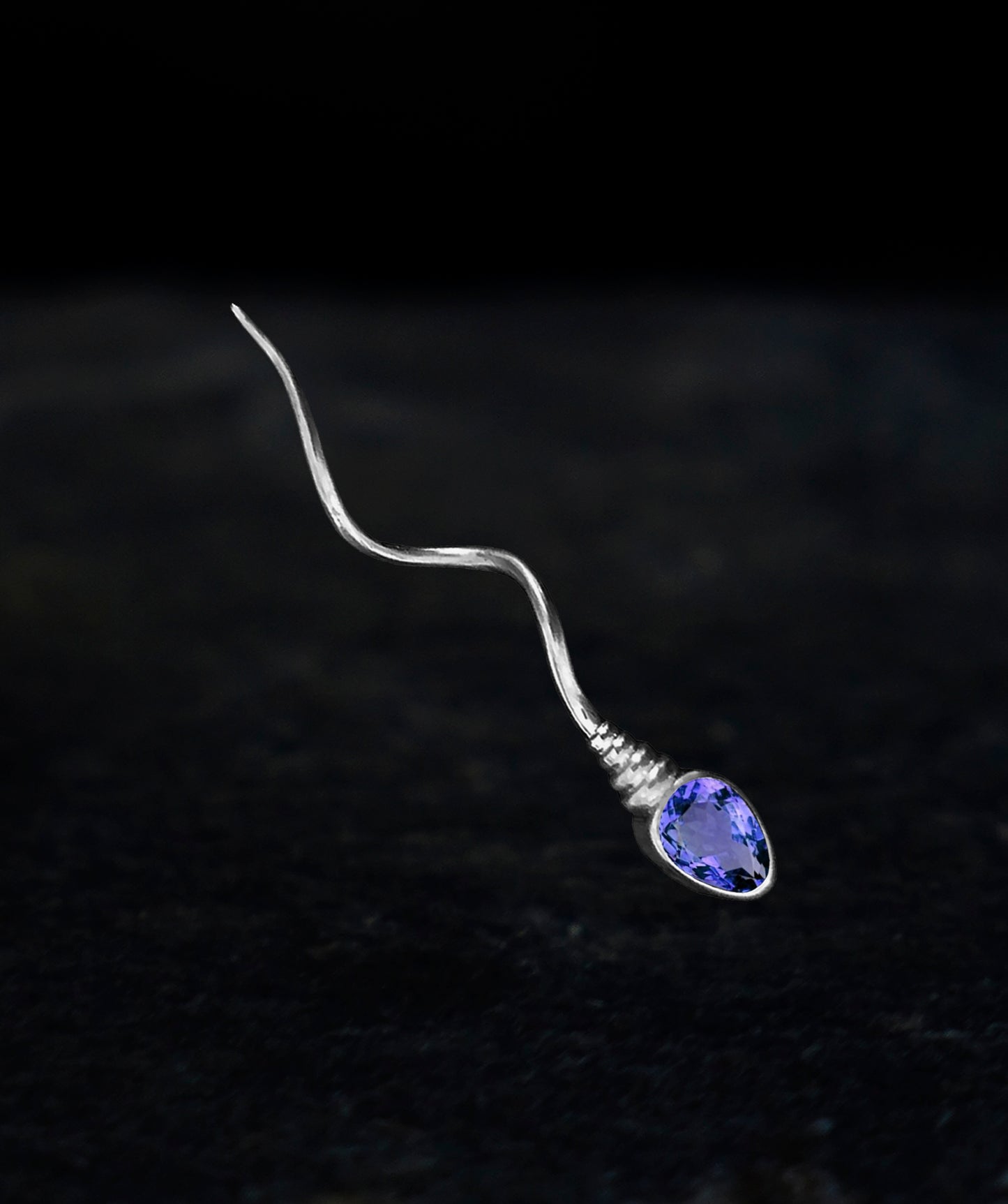 «THE NUMBER ONE » EARRING - White Gold - Tanzanite