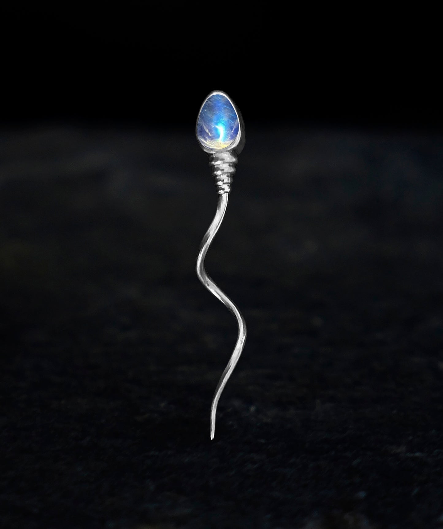 «The winner » BROOCH - White Gold - Moonstone