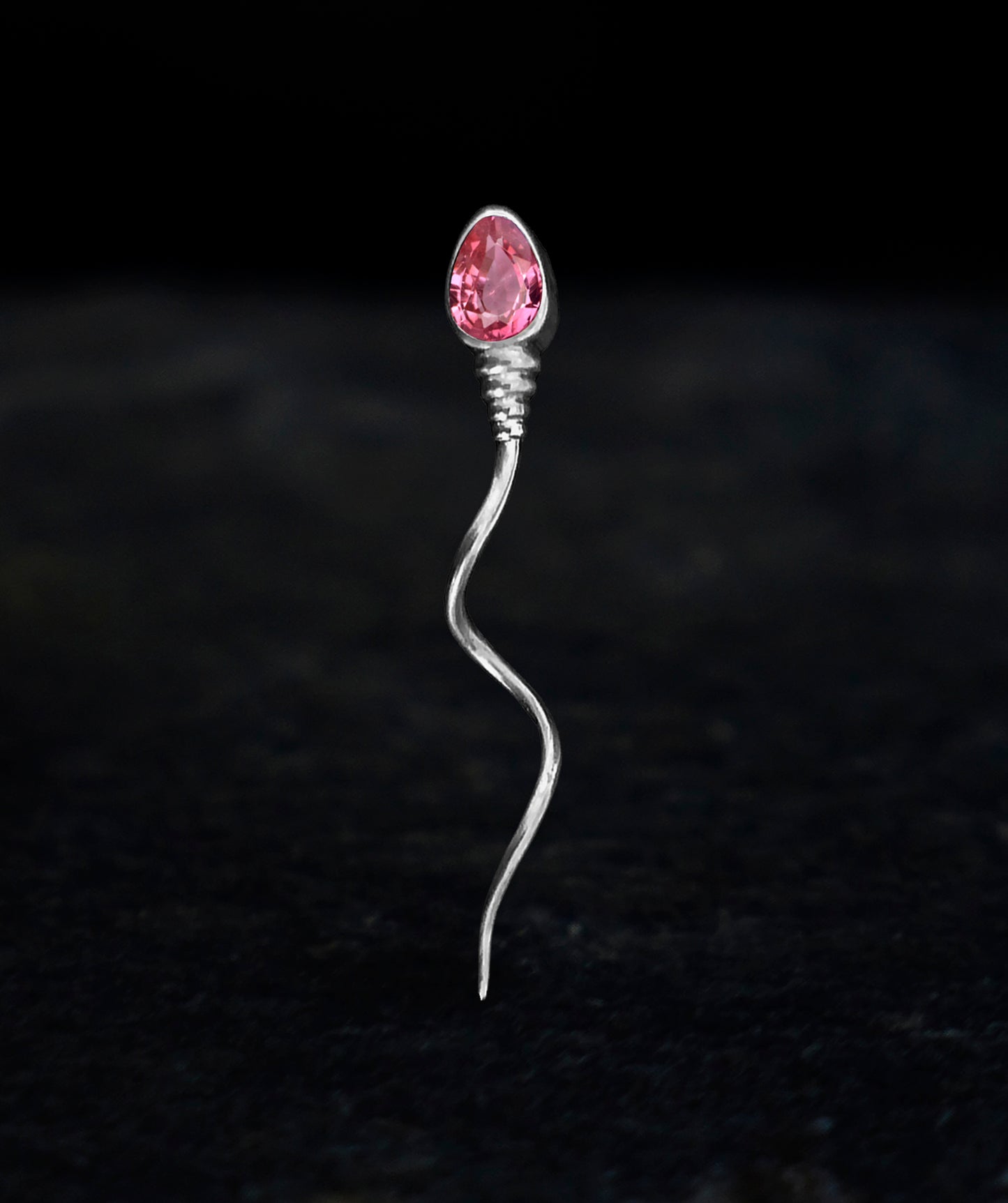 «The winner » BROOCH - White Gold - Pink Tourmaline