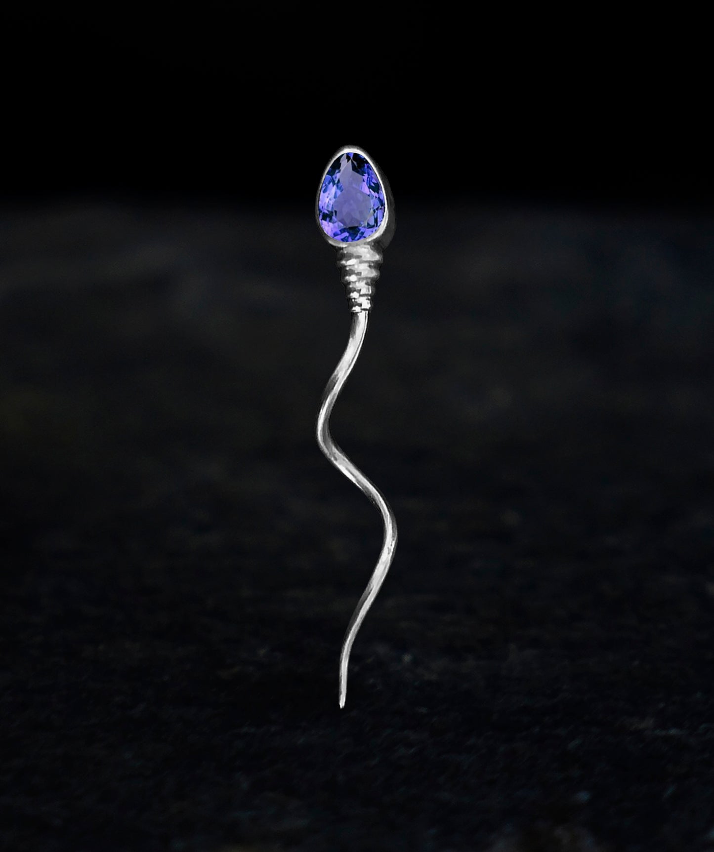 «The winner » BROOCH - White Gold - Tanzanite