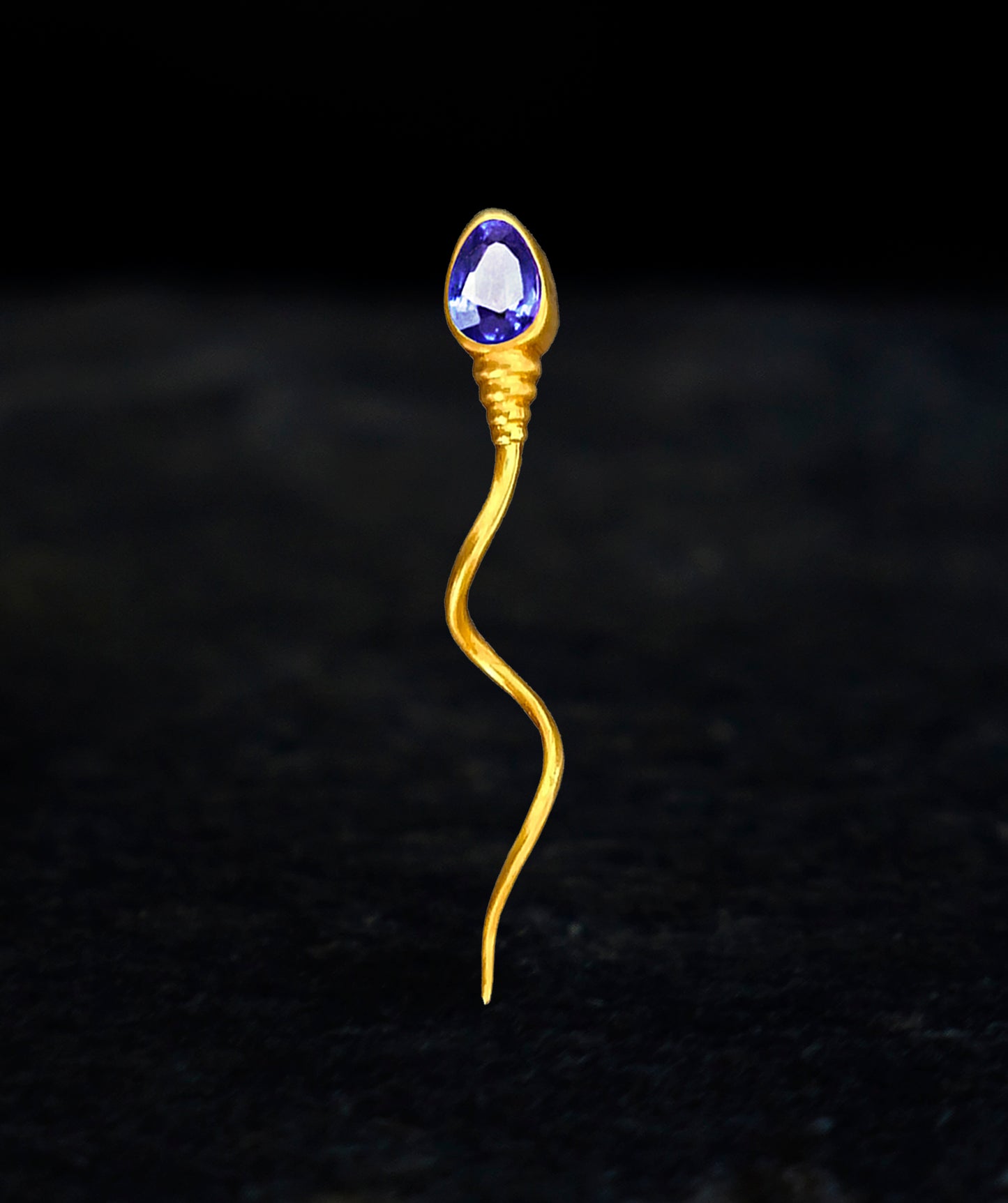 «The winner » BROOCH - Yellow Gold - Tanzanite
