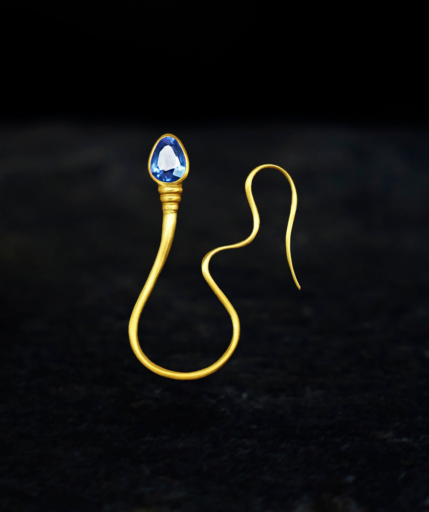 « The intrepid » Pendant - Yellow Gold - Santa Maria Aquamarine