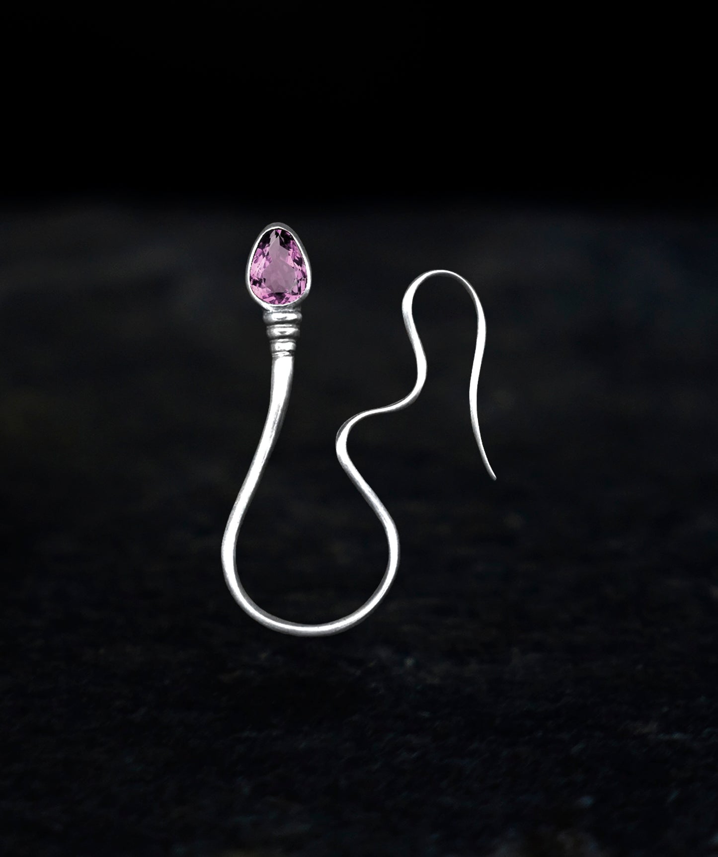 « The intrepid » Pendant - White Gold - Pink Sapphire