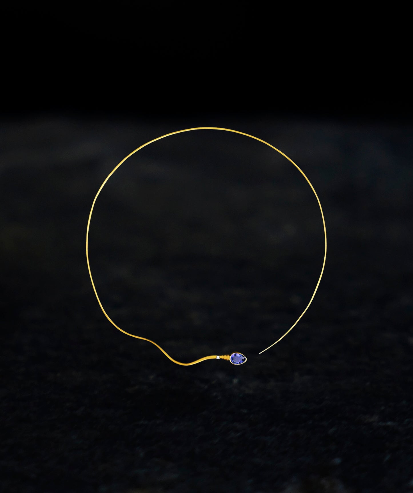 «THE BRAVE » NECKLACE - Yellow Gold - Tanzanite Diamond