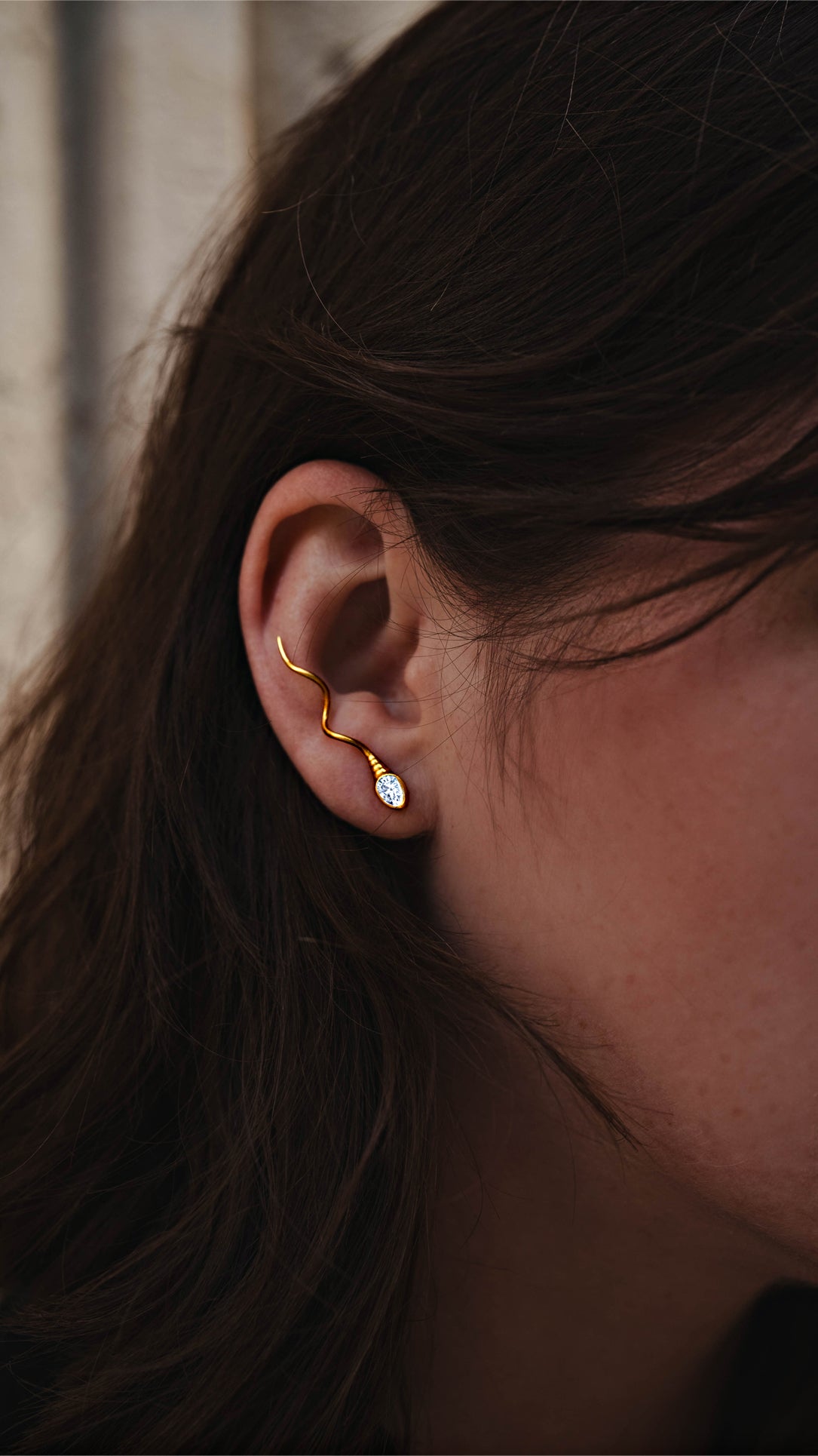 «THE NUMBER ONE » EARRING - Yellow Gold - Diamond