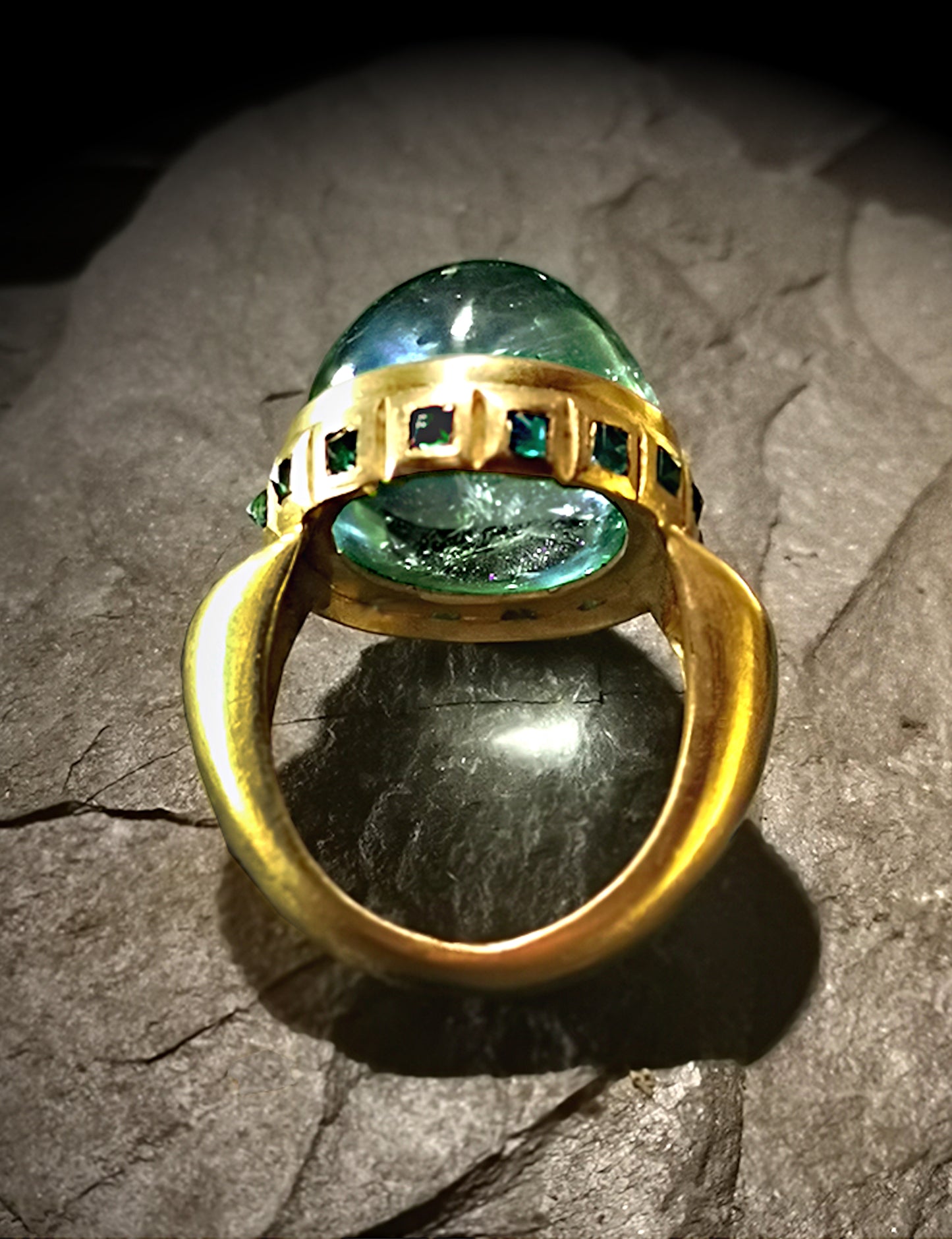 RING - Yellow gold - Aquamarine
