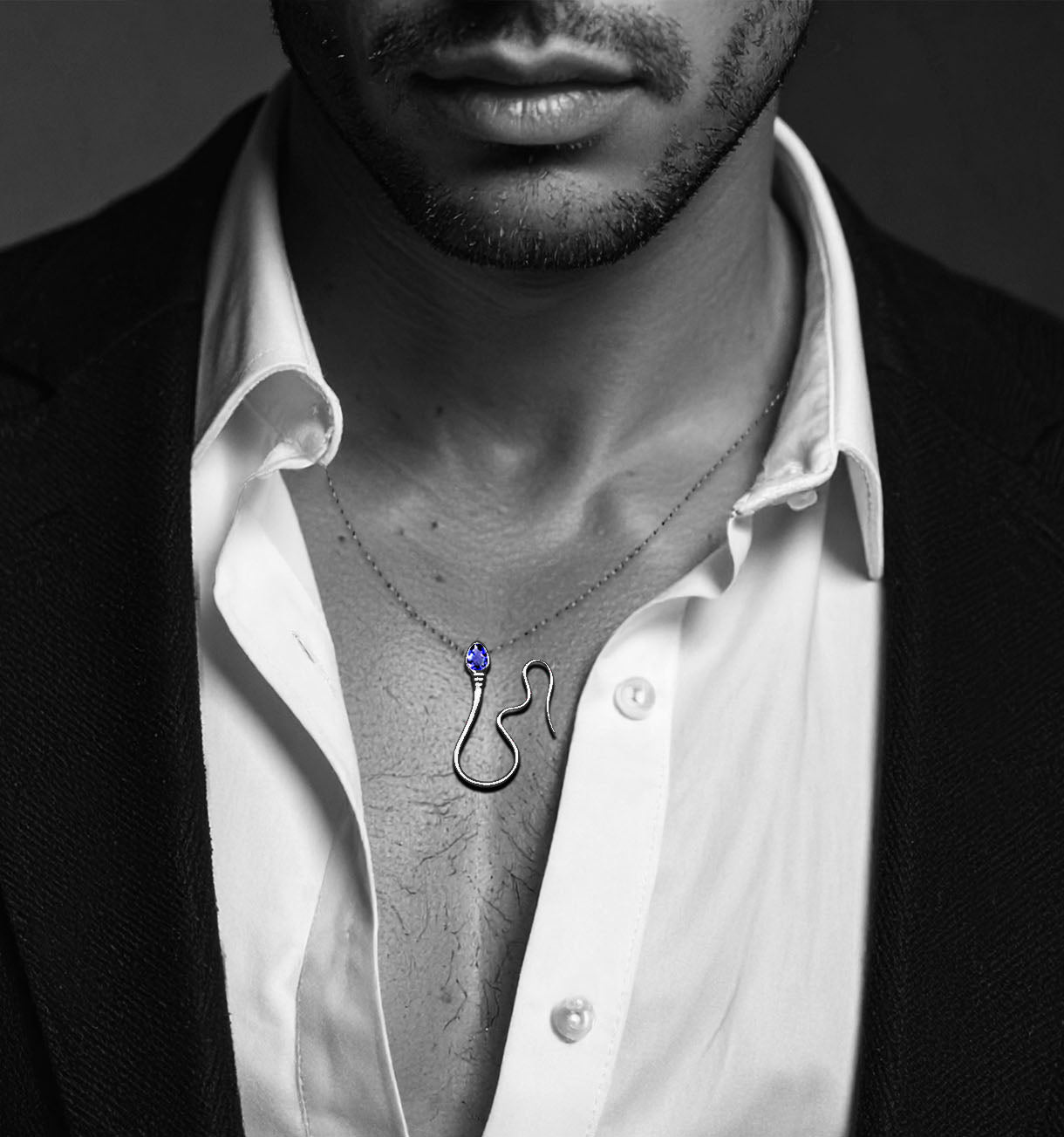 « The intrepid » Pendant - White Gold - Tanzanite