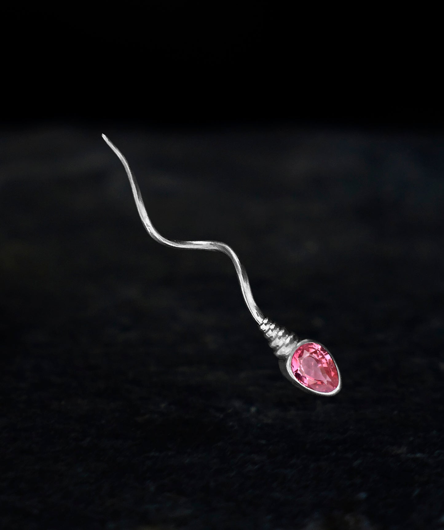 «THE NUMBER ONE » EARRING - White Gold - Tourmaline