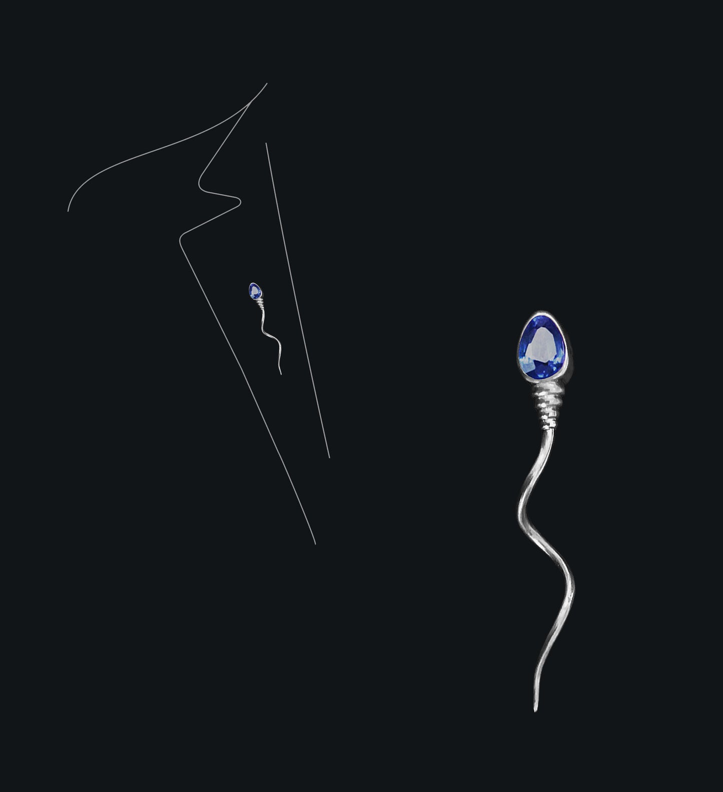 «The winner » BROOCH  - White Gold - Santa Maria Aquamarine