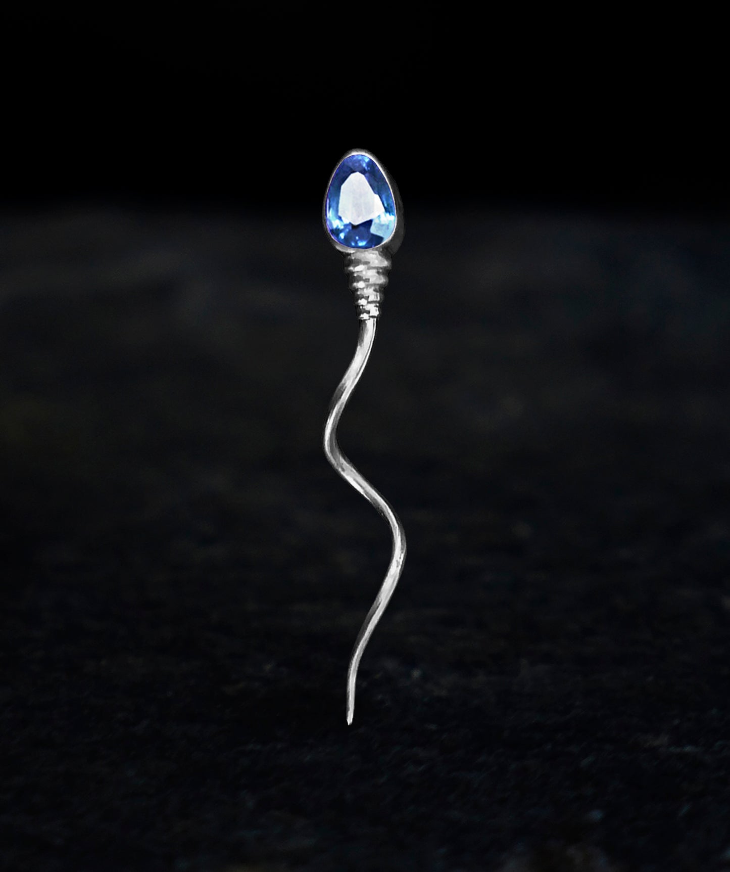 «The winner » BROOCH  - White Gold - Santa Maria Aquamarine