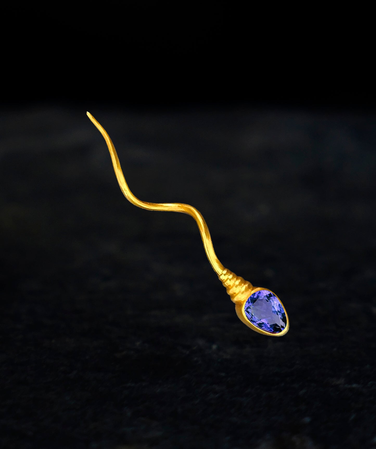 «THE NUMBER ONE » EARRING - Yellow Gold - Tanzanite