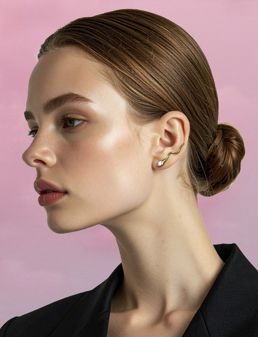 «THE NUMBER ONE » EARRING - Yellow Gold - Diamond